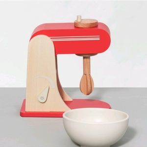 Hearth and Hand Red Wooden Kids' Toy Kitchen Mixer